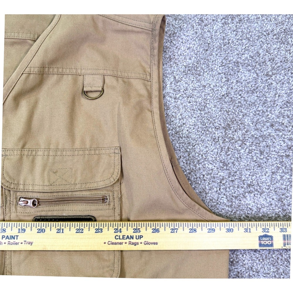 HQ Issue Tactical Vest Men L Tan Multi-Pocket Utility Hunting Fishing Gorpcore - Picture 13 of 14